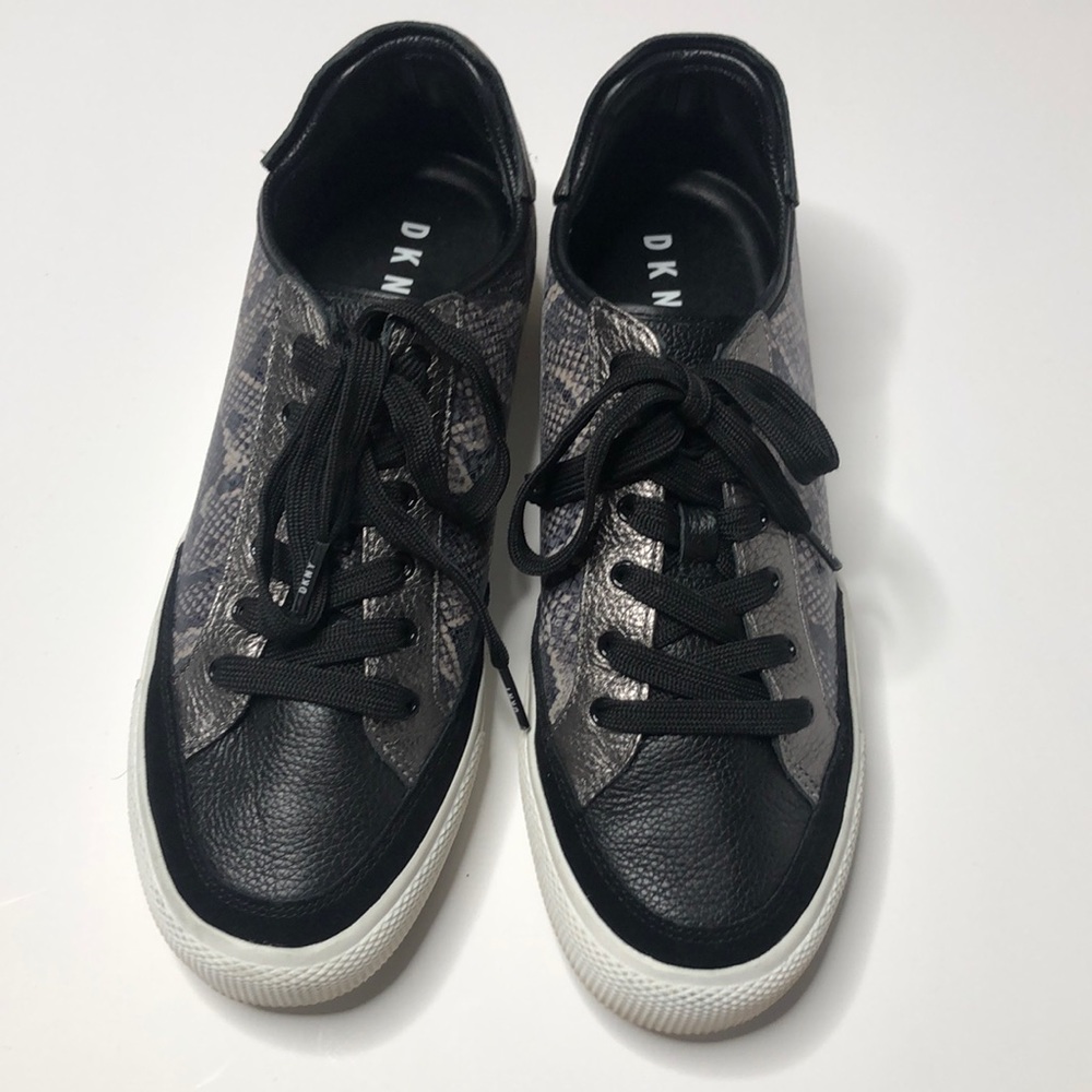 Snake-Embossed Reesa Leather Sneaker